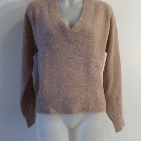 Womens 27 Miles Pink, Multi-Color 100% Cashmere V-Neck Sweater S - Picture 5 of 11